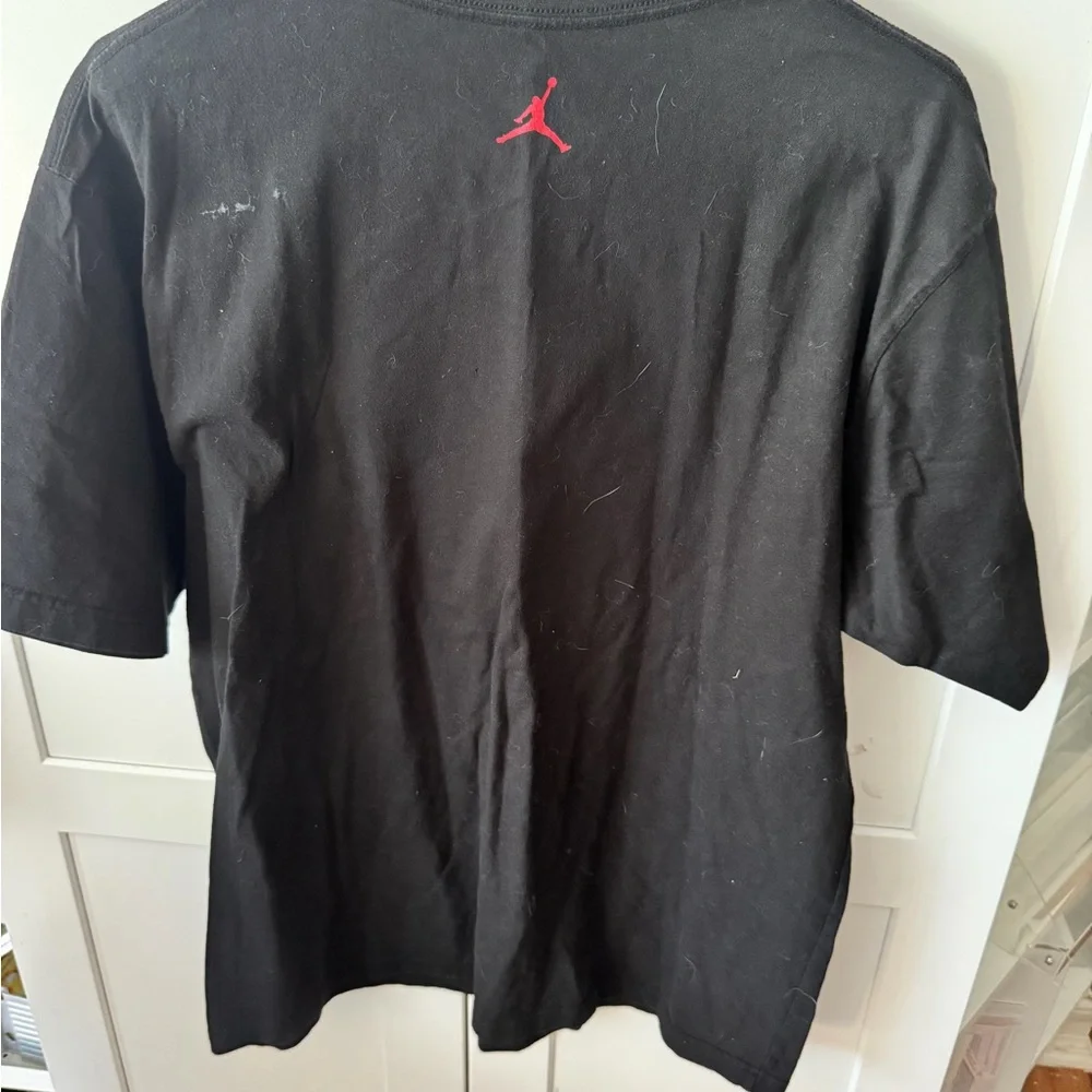 Jordan Black Short Sleeve Tee with Red Jumpman Drip Logo